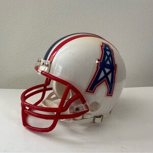 Vintage Houston Oilers Mini Football Helmet White Red Blue 3 5/8 Size